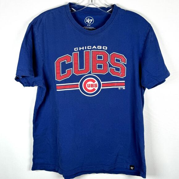 Chicago Cubs Men's T-Shirt MLB Short Sleeve Blue Red Classic Baseball Size M - Picture 2 of 3